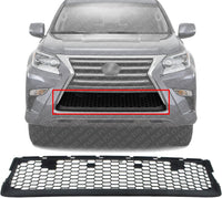 Front Bumper Grille Textured Plastic Direct Replacement Compatible With 2014-2019 Lexus GX460 LX1036124 5311260160