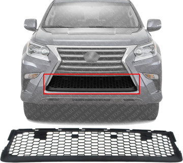 Front Bumper Grille Textured Plastic Direct Replacement Compatible With 2014-2019 Lexus GX460 LX1036124 5311260160
