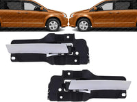 Set of 2 Front Interior Door Handle Chrome Lever with Primed Bezel Left & Right Side Direct Replacement Compatible with 2008-2018 Grand Caravan / 2008-2016 Chrysler Town & Country