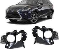 Set Of 2 Front Fog Light Bracket Plastic Left Driver & Right Passenger Side Direct Replacement Compatible With 2016-2019 Lexus RX350 / RX450h LX2603106 LX2602106
