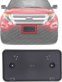 Front License Plate Bracket Textured Plastic Direct Replacement Compatible with 2011-2015 Ford Explorer FO1068136 BB5Z17A385BA