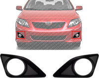 Set Of 2 Front Fog Light Molding Primed Left Driver & Right Passenger Side Direct Replacement Compatible With 2009-2010 Toyota Corolla TO1039116 TO1038116 8148102100 8148202090