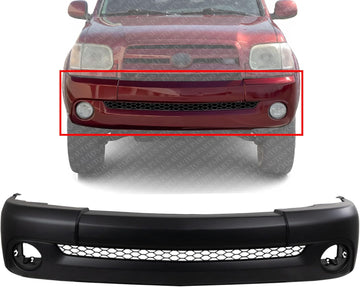 Front Bumper Cover Primed Direct Replacement Compatible With 2003-2006 Toyota Tundra TO1000254 521190C050