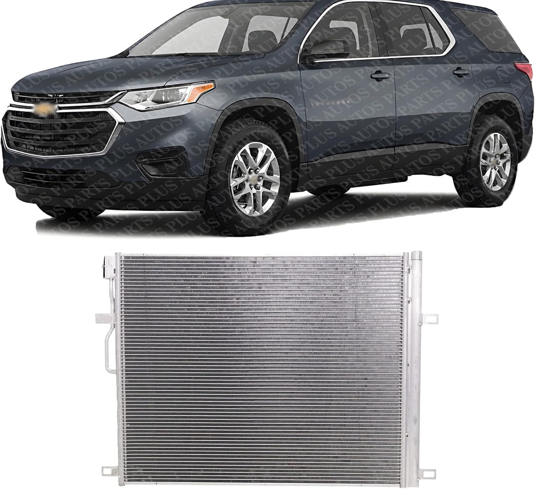Front A/C Condenser Aluminum Core Direct Replacement Compatible With 2018-2024 Buick Enclave / 2018-2023 Chevrolet Traverse GM3030325