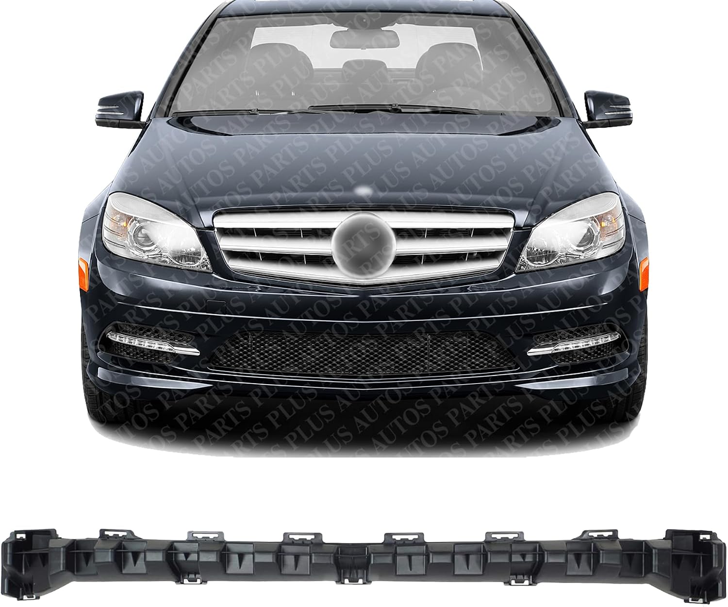 Front Bumper Reinforcement Primed Steel Direct Replacement Compatible With 2008-2011 Mercedes Benz C-Class MB1041103 2048852765