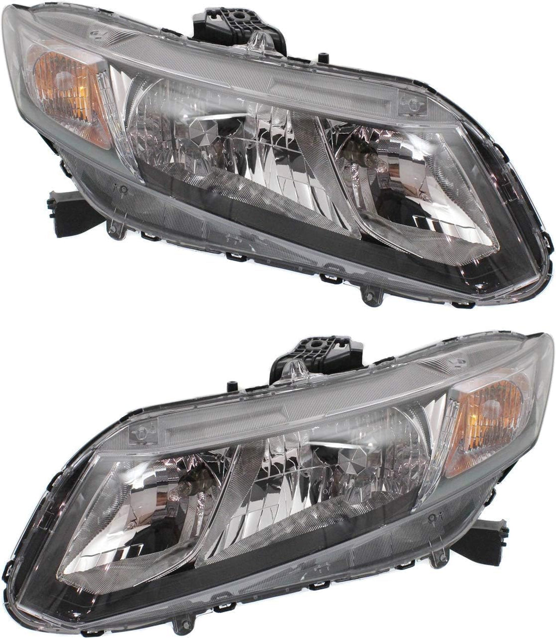 Set Of 2 Front Head Light Assembly Left Driver & Right Passenger Side Direct Replacement Compatible With 2013-2015 Honda Civic HO2502150 HO2503150 33100TR0A51 33150TR0A51
