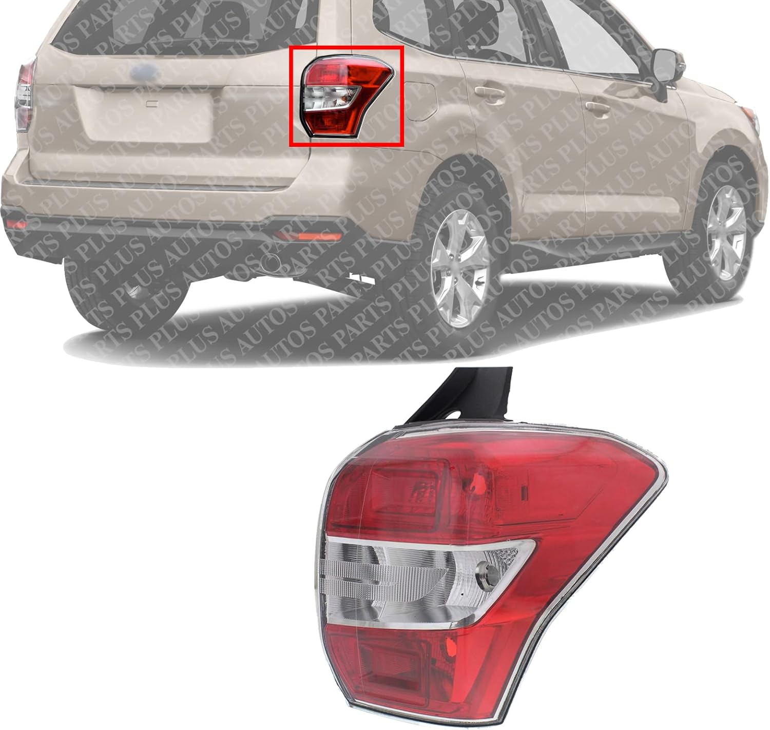 Tail Light Lens and Housing Right Passenger Side Direct Replacement Compatible With 2014-2016 Subaru Forester SU2819105 84912SG041