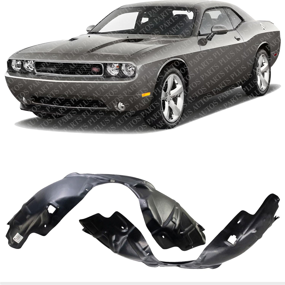 Front Fender Liners Plastic Left Driver & Right Passenger Side Direct Replacement Compatible With 2008-2014 Dodge Challenger CH1248150 CH1249150 5028751AF 5028750AF
