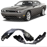 Front Fender Liners Plastic Left Driver & Right Passenger Side Direct Replacement Compatible With 2008-2014 Dodge Challenger CH1248150 CH1249150 5028751AF 5028750AF