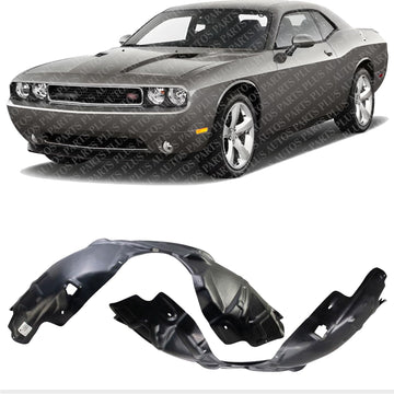 Front Fender Liners Plastic Left Driver & Right Passenger Side Direct Replacement Compatible With 2008-2014 Dodge Challenger CH1248150 CH1249150 5028751AF 5028750AF
