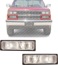 Set Of 2 Front Signal Light Lens And Housing Right Passenger & Left Driver Side Direct Replacement Compatible With 1988-1989 Chevrolet & GMC C/K Series GM2521103 GM2520103 5974336