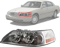 Front Head Light Assembly Left Driver Side Direct Replacement Compatible With 2003-2004 Lincoln Town Car FO2502184 4W1Z13008AB