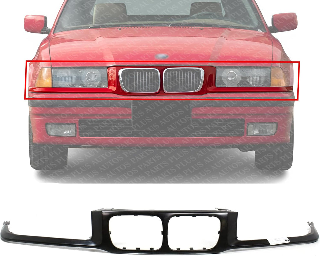 Front Bumper Nose Panel Primed Steel Without Head Light Washer Direct Replacement Compatible With 1997-1999 BMW 3-Series BM1210106 41338225981