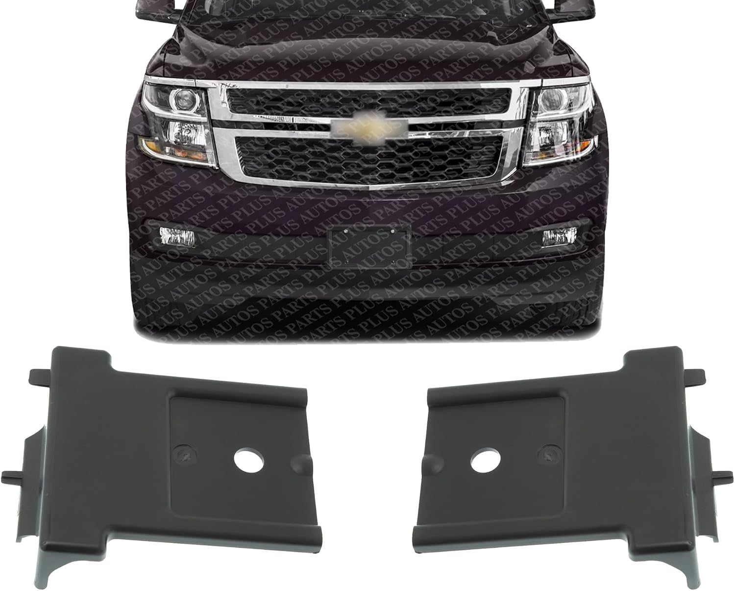 Set of 2 Front Bumper Lower Bracket Plastic Right Passenger & Left Driver Side Direct Replacement Compatible with 2015-2020 Chevrolet Tahoe / 2016-2019 Suburban GM1042134 22936479