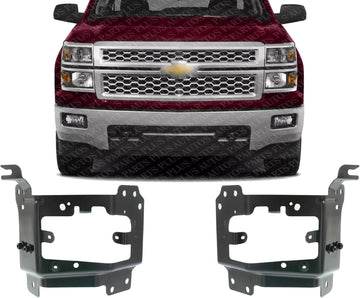 Set of 2 Front Bumper Outer Bracket Left Driver & Right Passenger Side Direct Replacement Compatible With 2014-2015 Chevrolet Silverado 1500 GM1067197 GM1066197 23365569 23365568