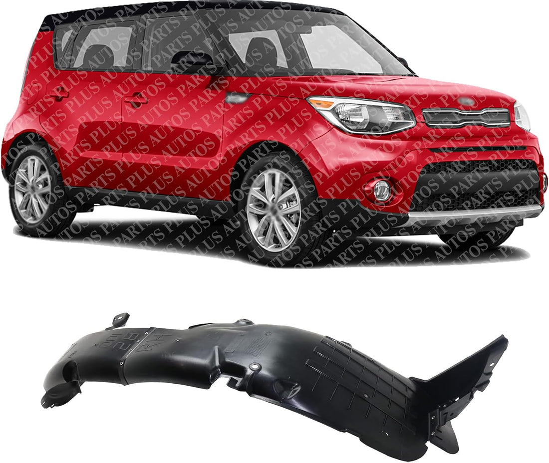 Front Fender Liner Right Passenger Side Direct Replacement Compatible With 2017-2019 Kia Soul KI1249150 86812B2500