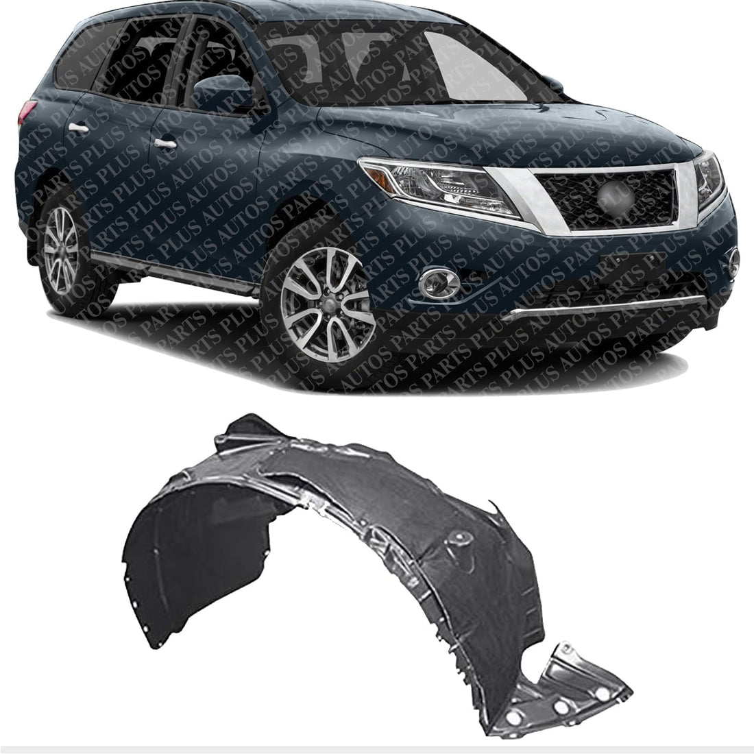 Front Fender Liner Vacuum Form Right Passenger Side Direct Replacement Compatible With 2015-2020 Nissan Pathfinder/Infiniti QX60 NI1249152 638409NB0A-PFM