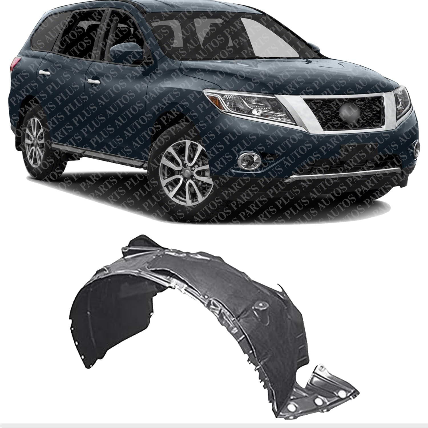 Front Fender Liner Vacuum Form Right Passenger Side Direct Replacement Compatible With 2015-2020 Nissan Pathfinder/Infiniti QX60 NI1249152 638409NB0A-PFM