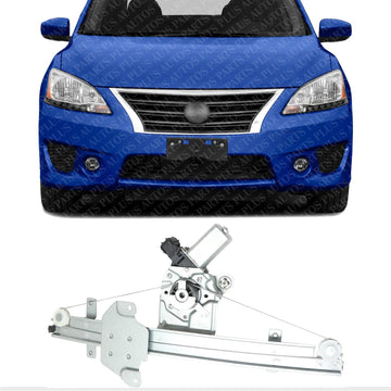 Front Power Window Regulator With Motor Left Driver Side Direct Replacement Compatible With 2013-2019 Nissan Sentra NI1350158 807219AM0A-PFM