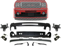 Front Bumper Primed Steel + Lower Valance Air Deflector + Extension Textured + Bracket Set Of 6 Direct Replacement Compatible With GMC Sierra 1500 2007-2013 GM1015100 GM1002832