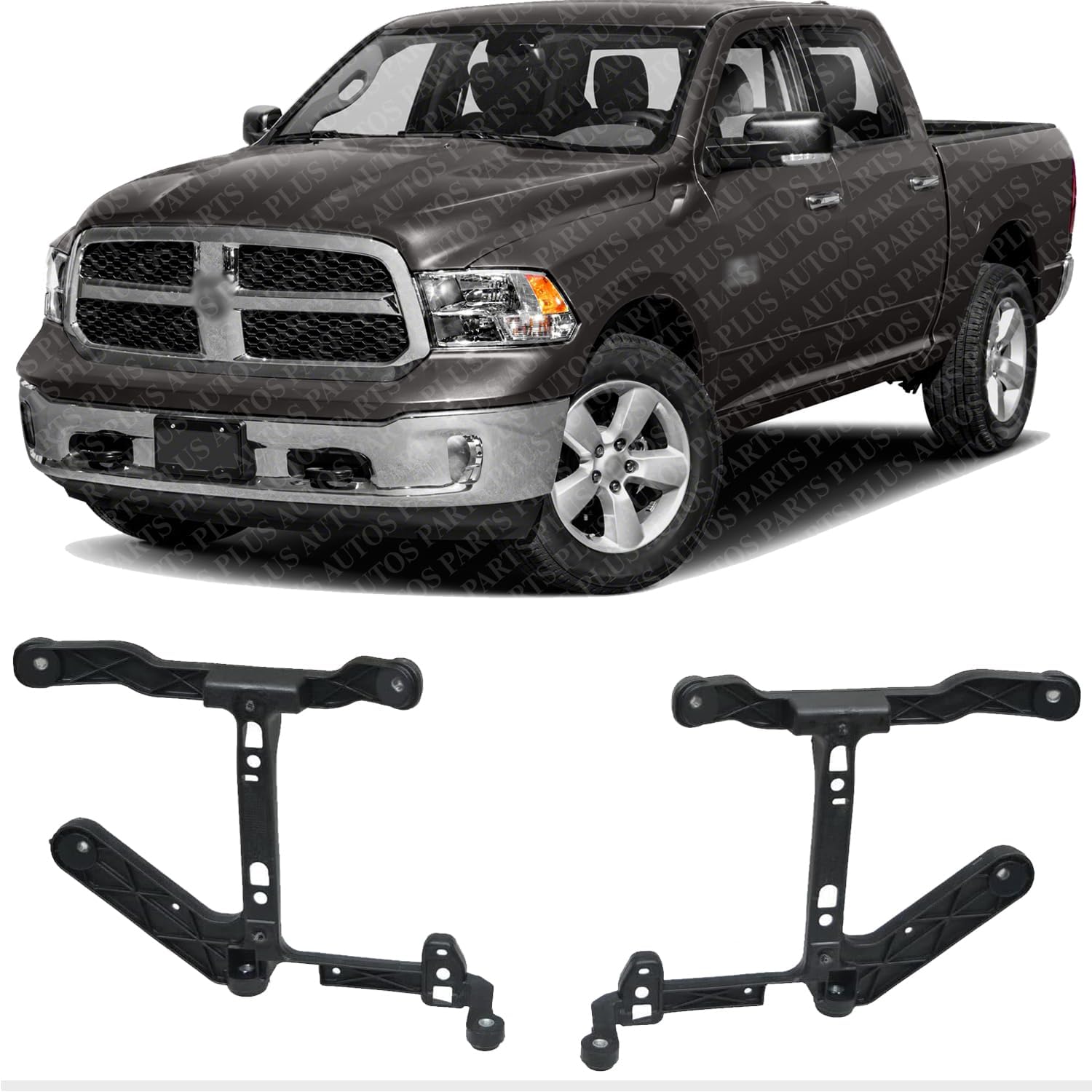 Set Of 2 Front Fog Light Mounting Bracket Left Driver & Right Passenger Side Direct Replacement Compatible With 2013-2018 RAM Pickup 1500/2019-2021 Classic-1500 CH1061108 68232454AA