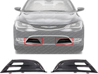 Set Of 2 Front Bumper Grille Textured Right Passenger & Left Driver Side Direct Replacement Compatible With 2015-2017 Chrysler 200 CH1038160 CH1039160 68203015AC 68203014AC