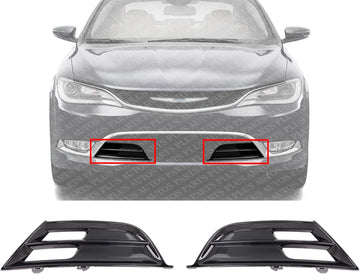 Set Of 2 Front Bumper Grille Textured Right Passenger & Left Driver Side Direct Replacement Compatible With 2015-2017 Chrysler 200 CH1038160 CH1039160 68203015AC 68203014AC