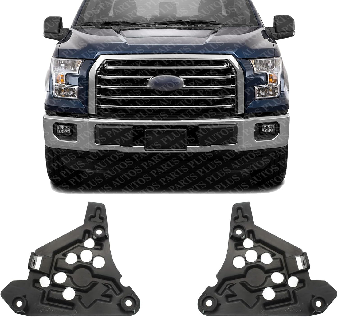 Set of 2 Front Head Light Bracket Left Driver & Right Passenger Side Direct Replacement Compatible with 2015-2020 Ford F-150 FO2509105 FO2508105 FL3Z17C972A FL3Z17C973A