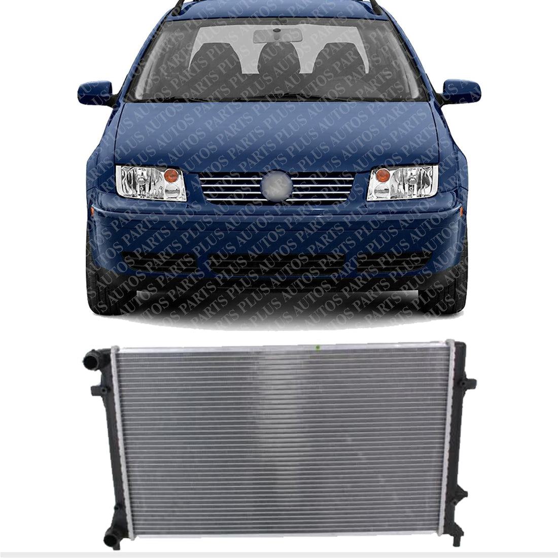Front Radiator Aluminum Core Direct Replacement Compatible With 2005-2014 Volkswagen Jetta / 2006-2009 Rabbit VW3010150 1K0121251CJ