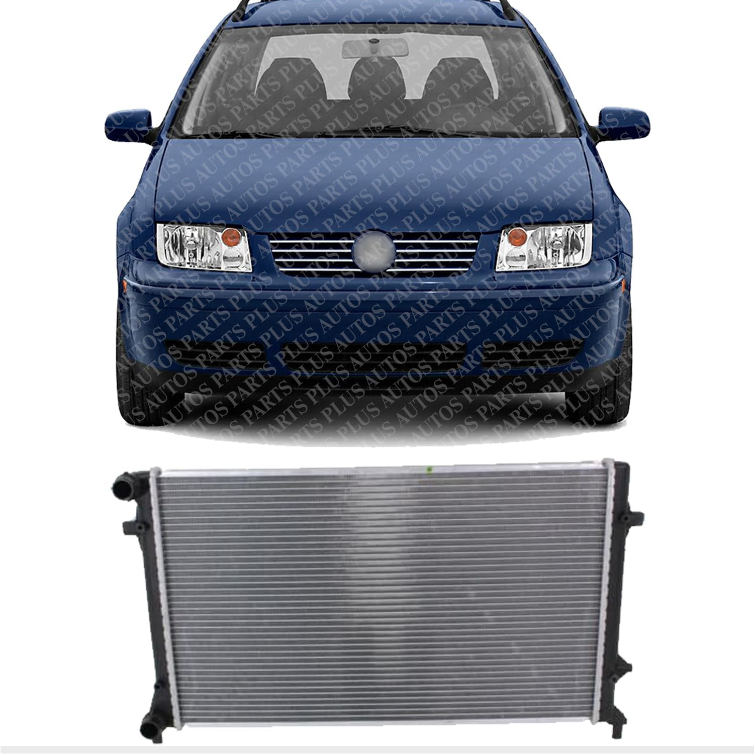 Front Radiator Aluminum Core Direct Replacement Compatible With 2005-2014 Volkswagen Jetta / 2006-2009 Rabbit VW3010150 1K0121251CJ