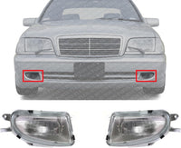Set Of 2 Front Fog Light Assembly Right Passenger & Left Driver Side Direct Replacement Compatible With 1998-2000 Mercedes Benz C43 AMG / 2000-2002 E430 MB2592101 MB2593101 1708200156
