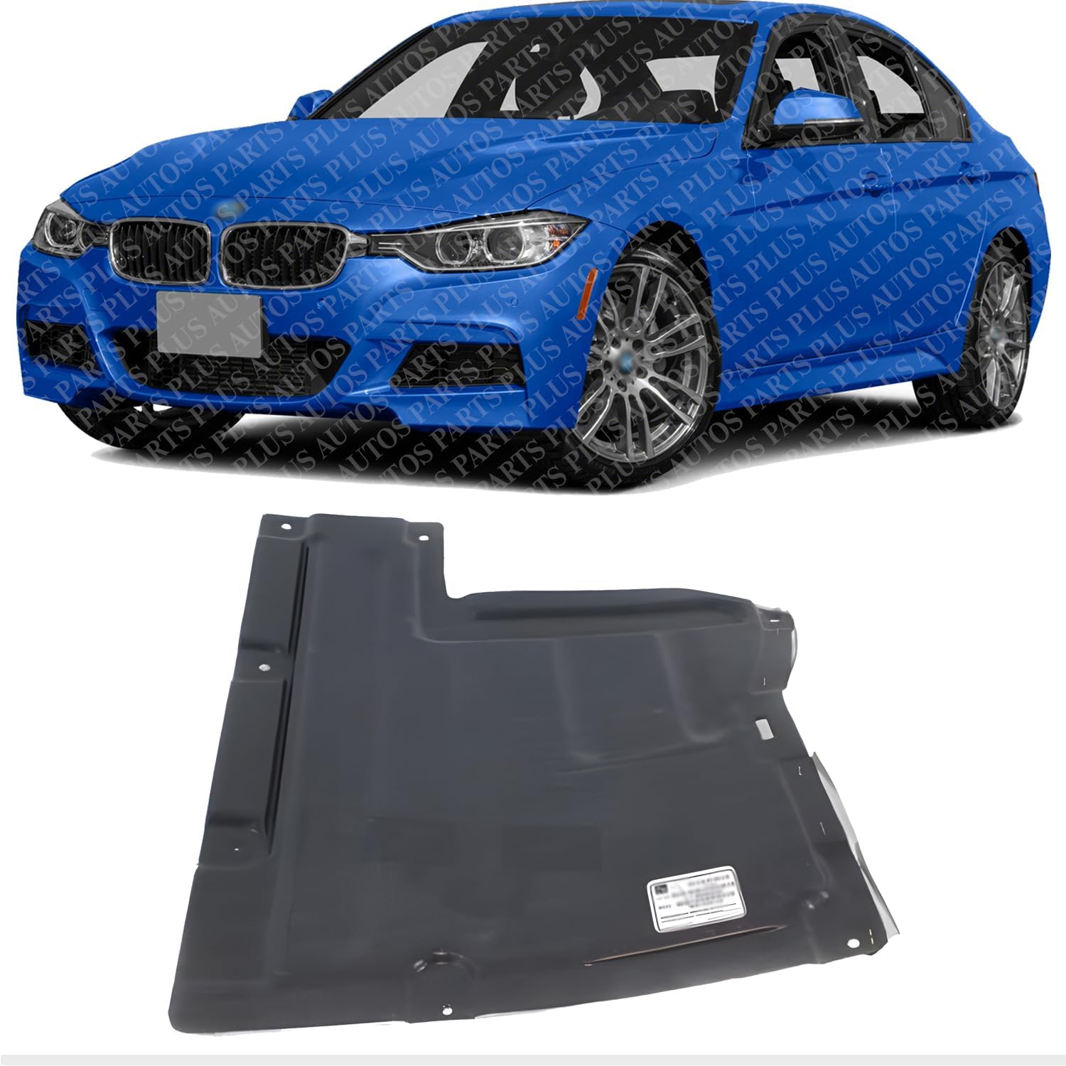 Front Engine Splash Shield Under Cover Direct Replacement Compatible with 2007-2013 BMW 3-Series / 2013-2015 X1 BM1228122 51757163562