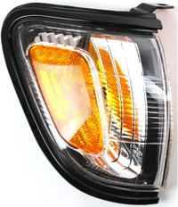Front Head Lights + Corner Lamps Assembly With Black Trim Right Passenger & Left Driver Side Direct Replacement Compatible With 2001-2004 Toyota Tacoma TO2502136 TO2503136 TO2520163