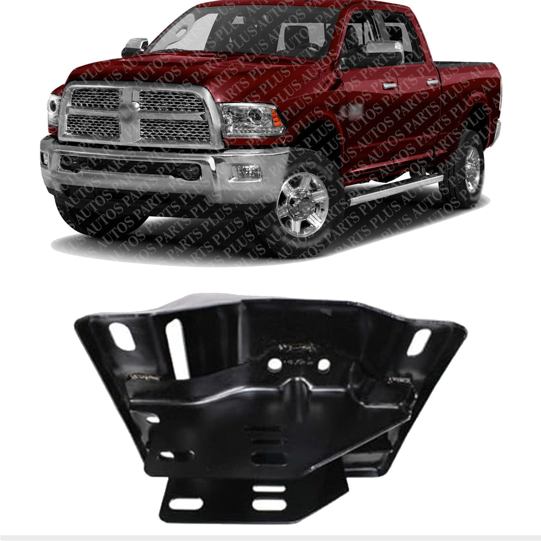 Front Bumper Bracket Steel Without Tow Hook Holes Left Driver Side Direct Replacement Compatible With 2003-2018 Dodge Ram 2500 3500 CH1066135 CH1042107 55077315AI 68196251AA