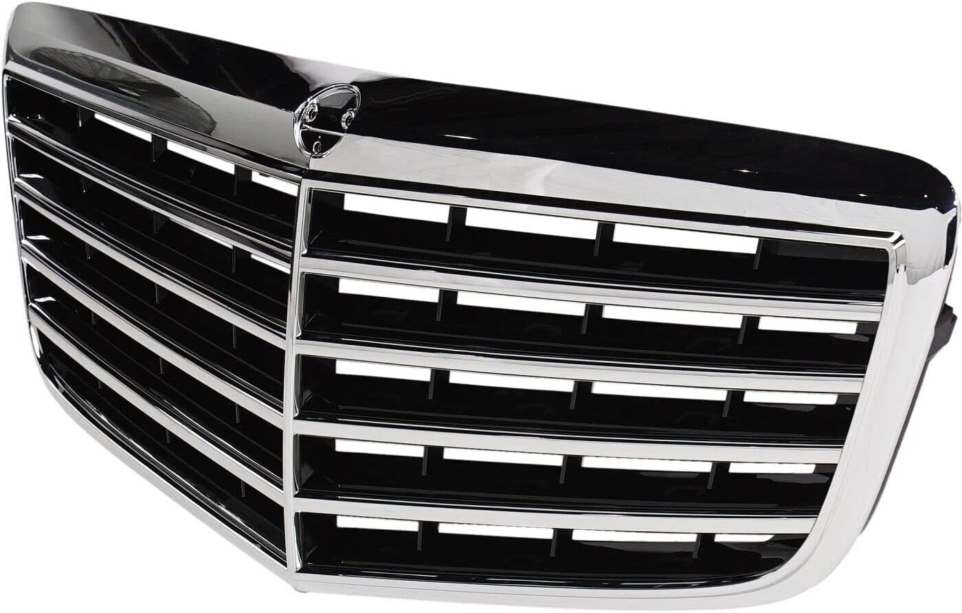 Front Grille Chrome Shell with Black Insert Without Proximity Cruise Control Direct Replacement Compatible With 2007-2009 Mercedes Benz E-CLASS MB1200146 21188017839040