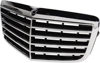 Front Grille Chrome Shell with Black Insert Without Proximity Cruise Control Direct Replacement Compatible With 2007-2009 Mercedes Benz E-CLASS MB1200146 21188017839040