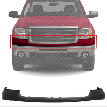Front Bumper Upper Cover Primed Plastic Direct Replacement Compatible With GMC Sierra 1500 2007-2013 GM1014102 25783584