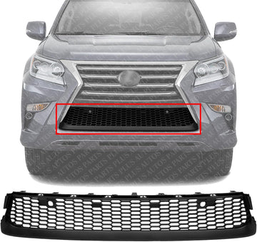 Front Bumper Grille Textured Plastic Direct Replacement Compatible With 2014-2019 Lexus GX460 LX1036125 5311260170