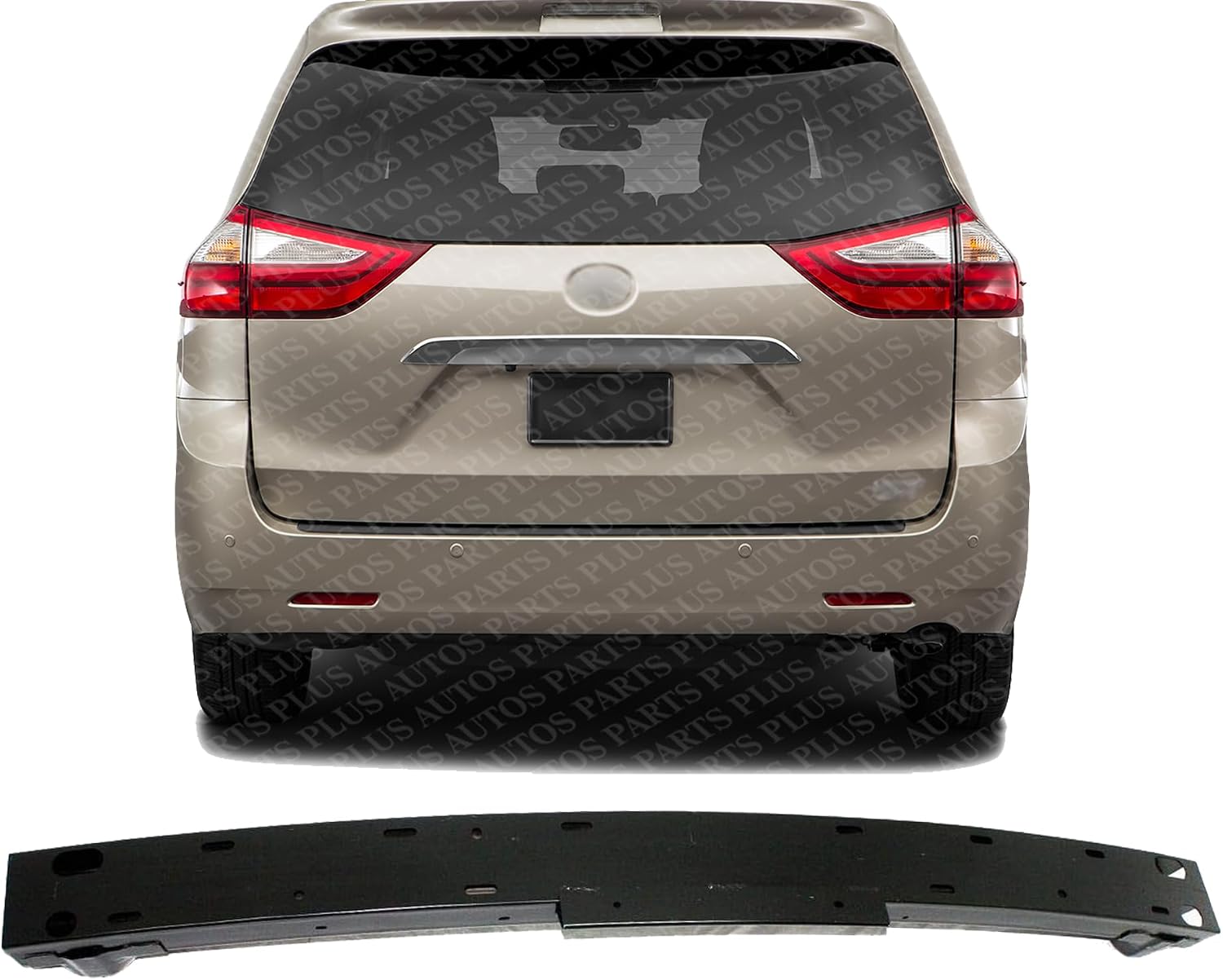 Rear Bumper Reinforcement Steel Direct Replacement Compatible With 2011-2017 Toyota Sienna TO1106210 5202308020