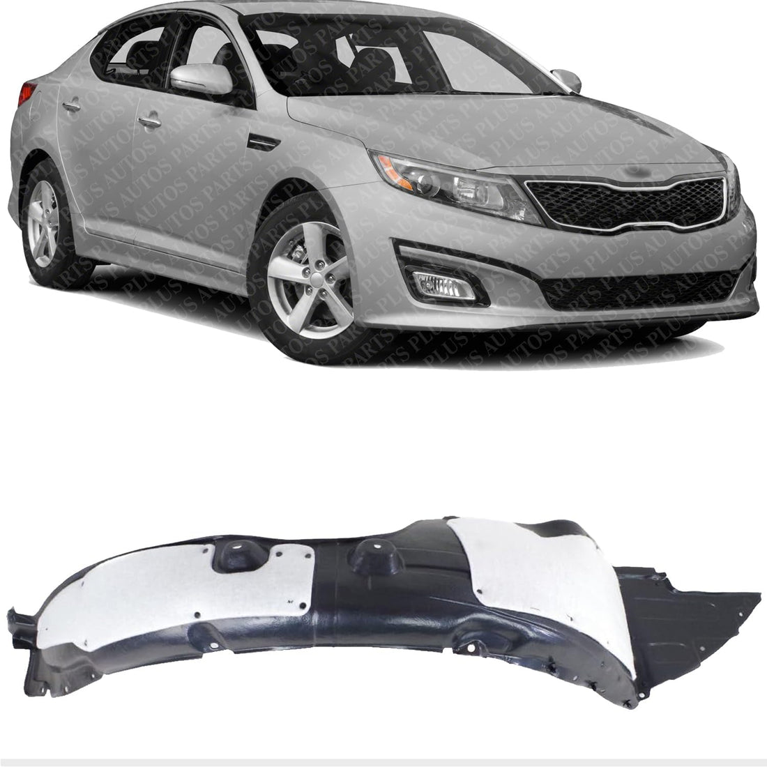 Front Fender Liner Right Passenger Side Direct Replacement Compatible With 2014-2015 Kia Optima KI1249131 868124C500