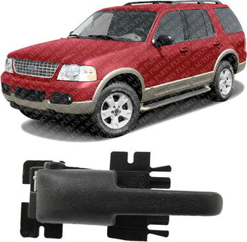 Front Or Rear Interior Door Handel Textured Left Driver Side Direct Replacement Compatible with 1991-2003 Ford Explorer / 2000-2005 Sport FO1352114 3L2Z7821819AAA F77Z7821819AAJ