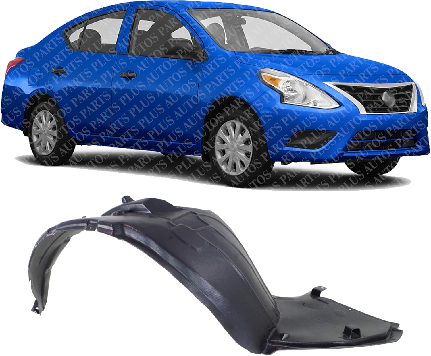 Front Fender Liner Right Passenger Side Direct Replacement Compatible with 2015-2019 Nissan Versa NI1249139 638429KK0A-PFM