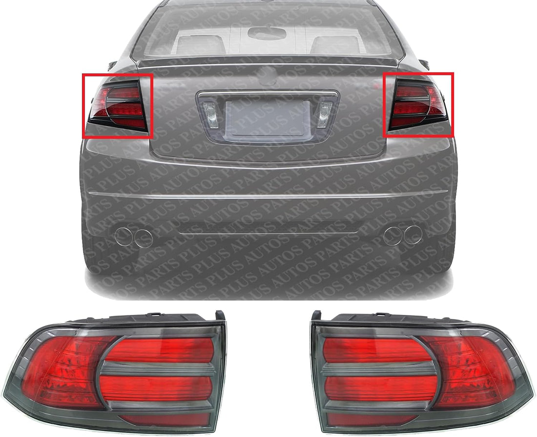 Set Of 2 Tail Light Lens And Housing Right Passenger & Left Driver Side Direct Replacement Compatible With 2007-2008 Acura TL AC2818108 AC2819108 33551SEPA21 33501SEPA21