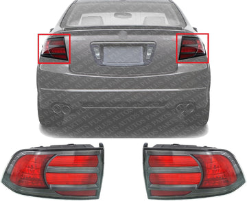 Set Of 2 Tail Light Lens And Housing Right Passenger & Left Driver Side Direct Replacement Compatible With 2007-2008 Acura TL AC2818108 AC2819108 33551SEPA21 33501SEPA21