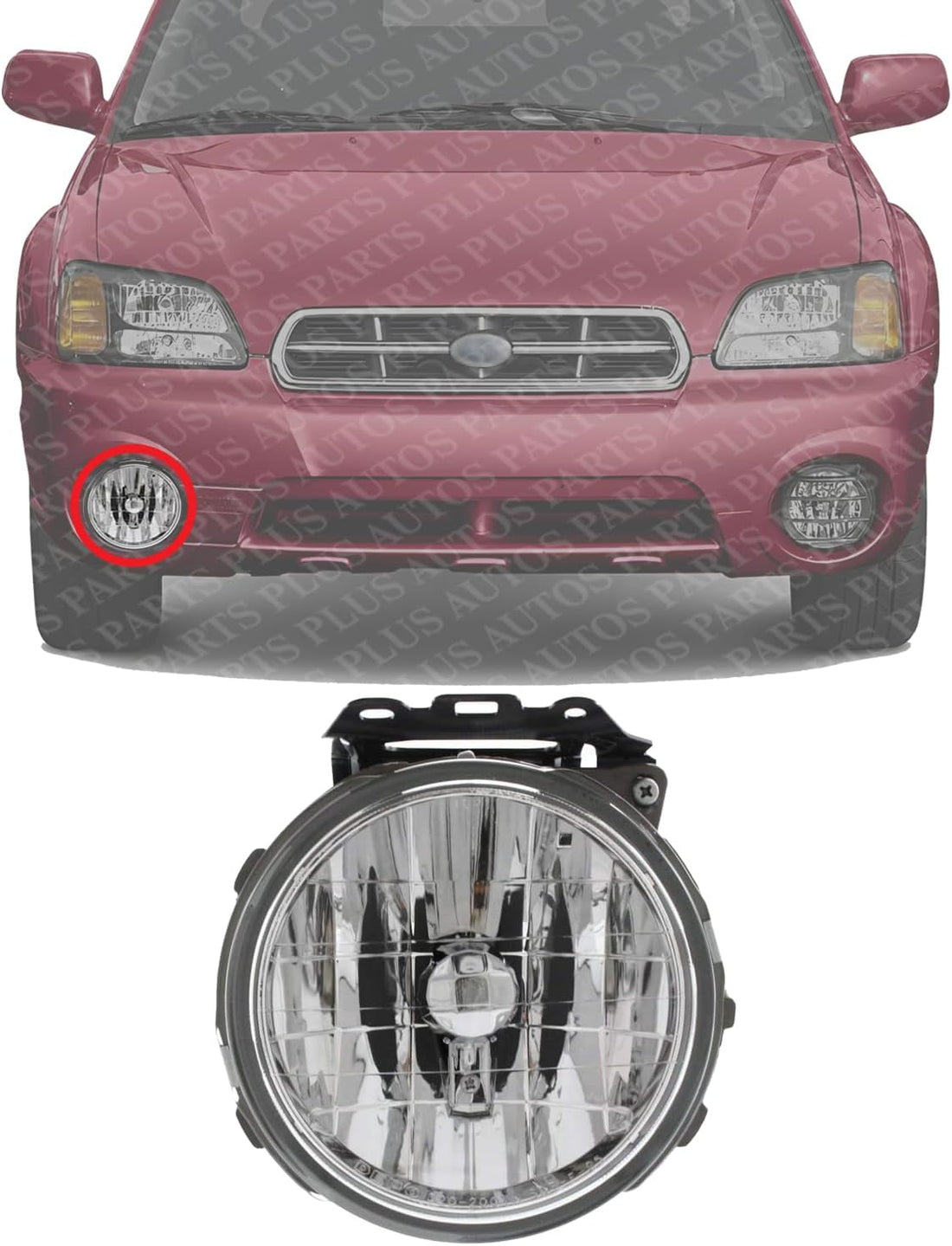 Front Fog Light Assembly Right Passenger Side Direct Replacement Compatible With 2000-2004 Subaru Outback / 2003-2006 Baja SU2593101 84501AE10A