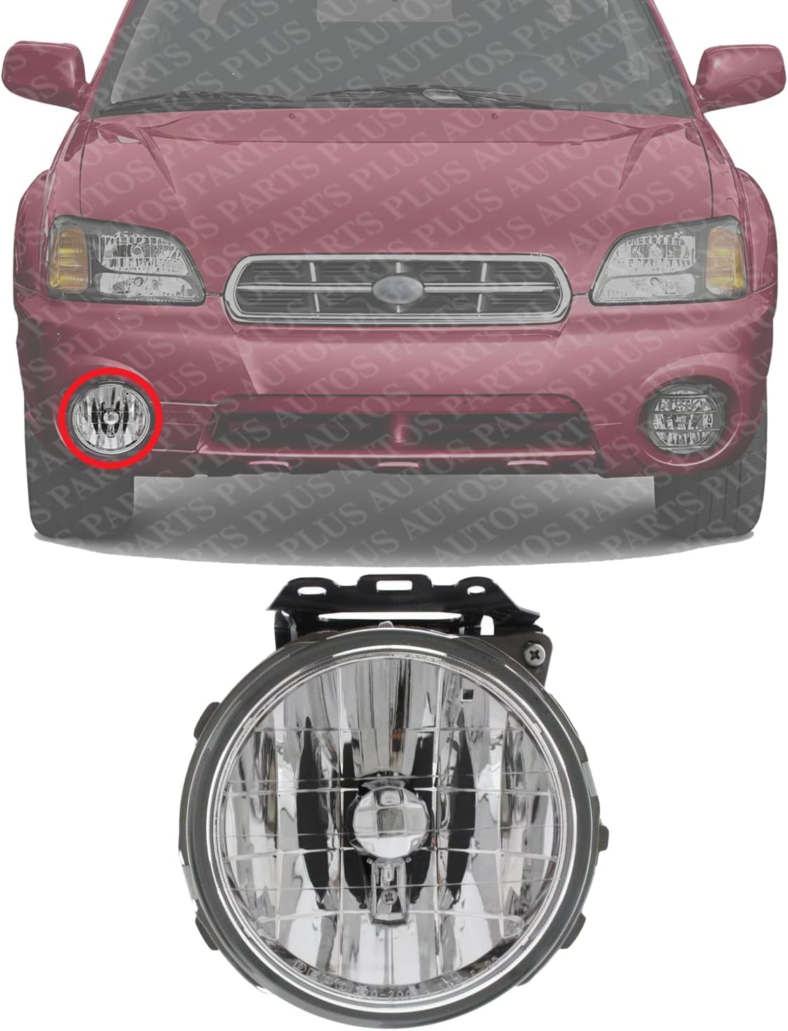 Front Fog Light Assembly Right Passenger Side Direct Replacement Compatible With 2000-2004 Subaru Outback / 2003-2006 Baja SU2593101 84501AE10A