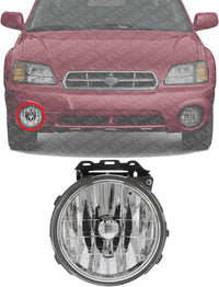 Front Fog Light Assembly Right Passenger Side Direct Replacement Compatible With 2000-2004 Subaru Outback / 2003-2006 Baja SU2593101 84501AE10A