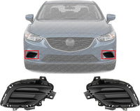 Set Of 2 Front Fog Light Cover Textured Plastic Left Driver & Right Passenger Side Direct Replacement Compatible With 2014-2017 Mazda 6 MA1039130 MA1038130 GHP950C11A GHP950C21A