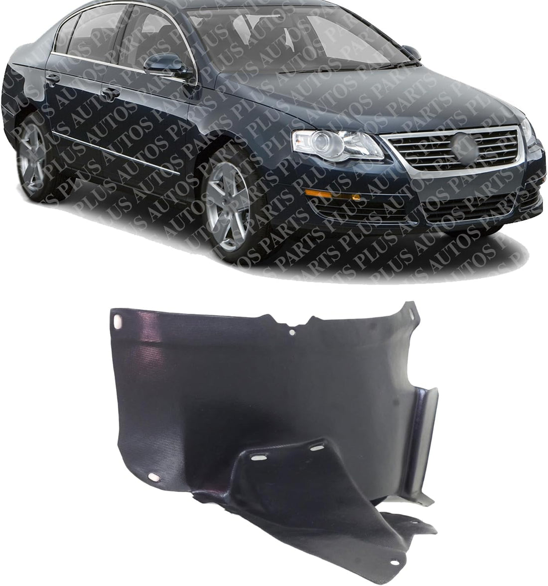 Front Section Fender Liner Right Passenger Side Direct Replacement Compatible With 2006-2010 Volkswagen Passat VW1251112 3C0805912A9B9