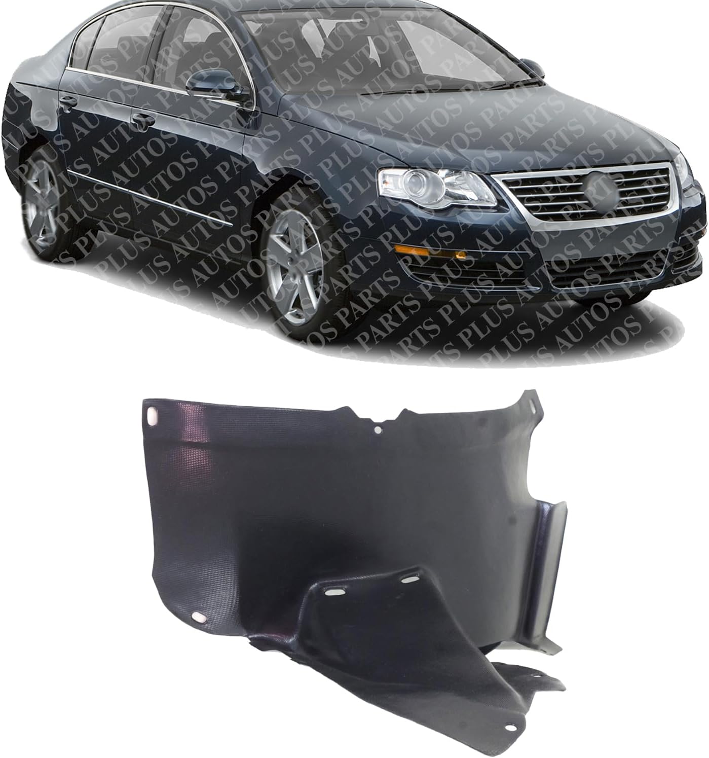 Front Section Fender Liner Right Passenger Side Direct Replacement Compatible With 2006-2010 Volkswagen Passat VW1251112 3C0805912A9B9